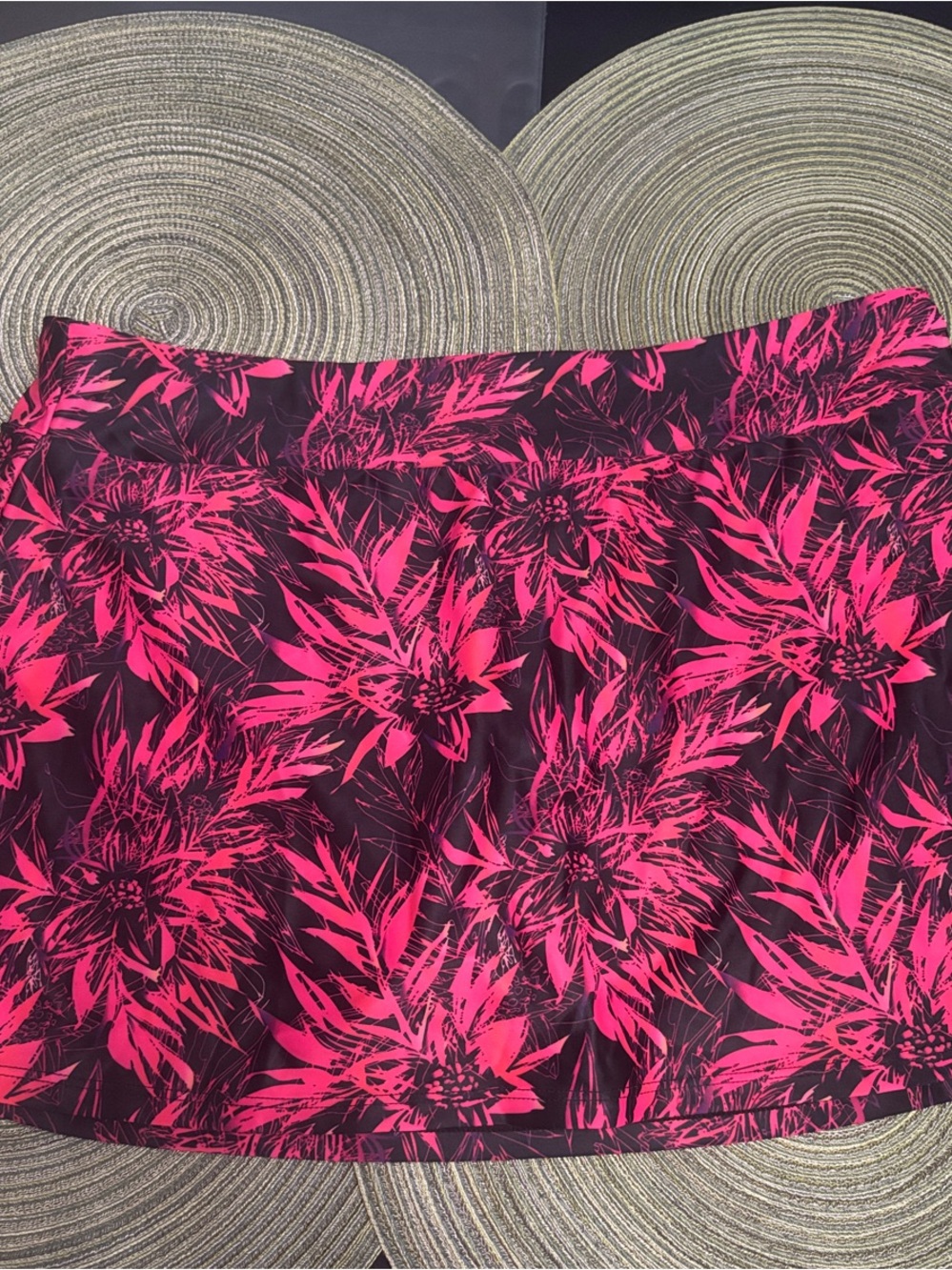Rekita: Floral Print Pink and Black Women’s Swim Skirt